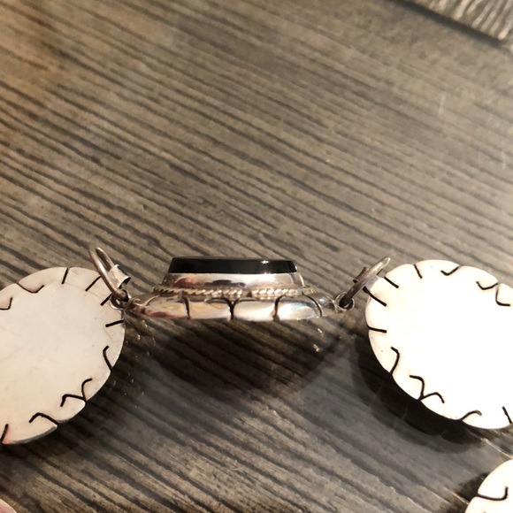 Vintage Sterling Black Silver Oval Bracelet N.C.V. - Picture 14 of 16